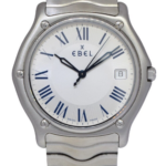 Ebel Sport Classic Wave Steel Silver Roman Dial 37mm Quartz Watch 9187151