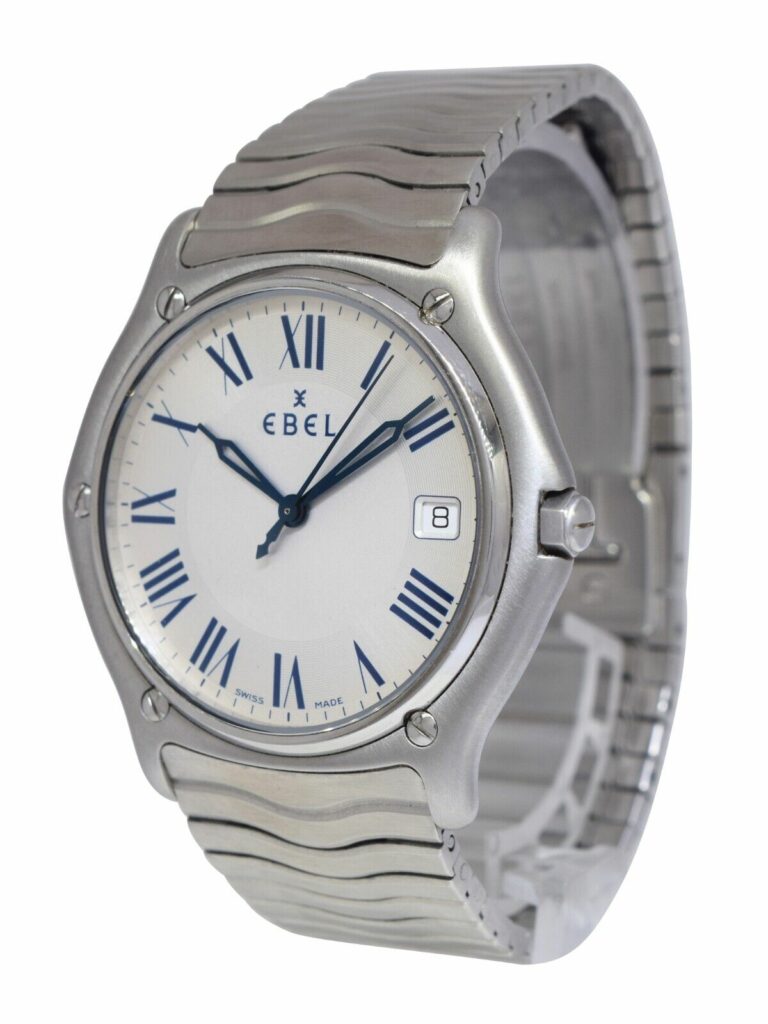 Ebel Sport Classic Wave Steel Silver Roman Dial 37mm Quartz Watch 9187151