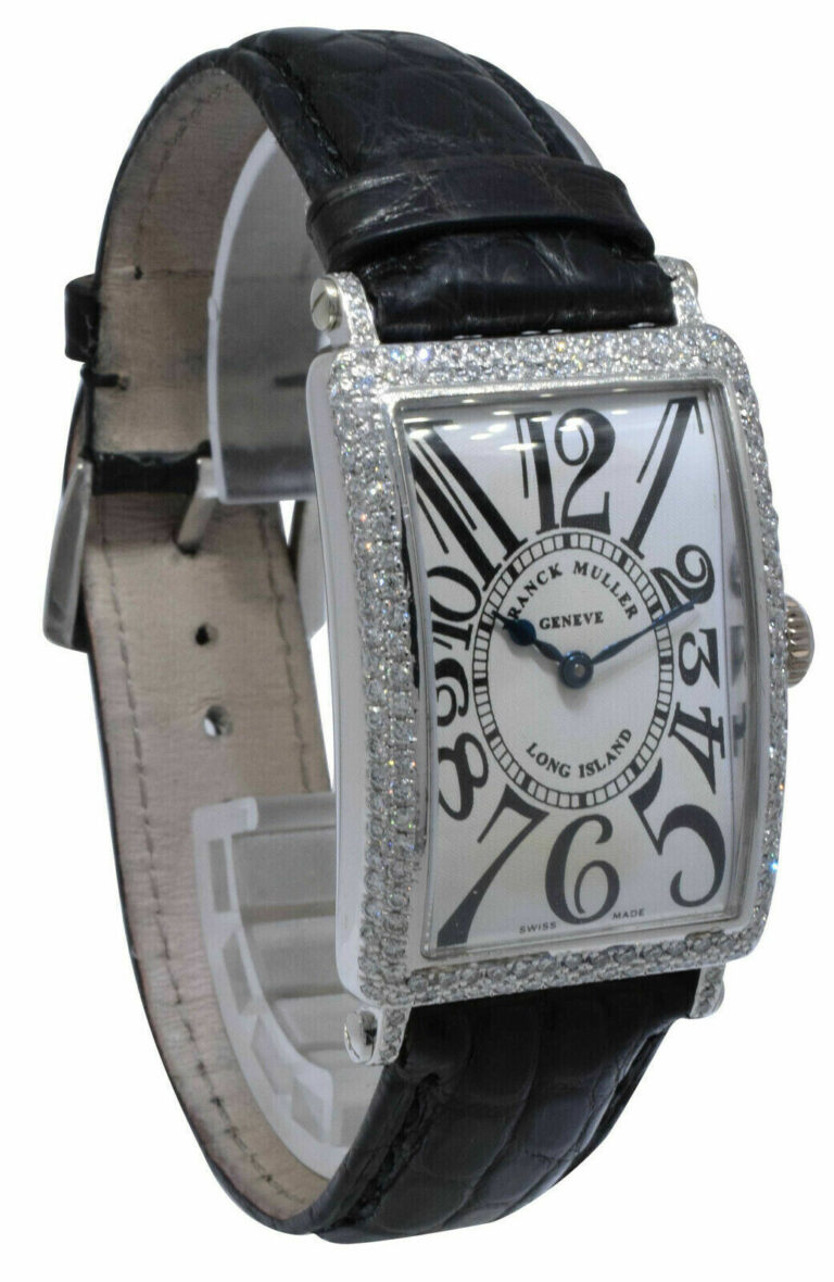 Franck Muller Long Island 18k White Gold Diamond Ladies Quartz Watch 950 QZ