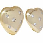 Heart-Shaped 14k Yellow Gold 
Diamond Clip-On Earrings