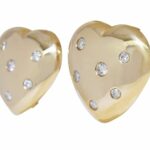 Heart-Shaped 14k Yellow Gold 
Diamond Clip-On Earrings