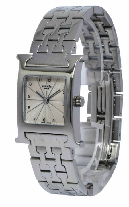 Hermes H Stainless Steel Silver Dial Ladies 21mm Quartz Watch HH1.210