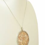 Jewish Pendant on Chain 14k White 
Rose Gold 
2.50 CT Diamonds