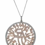 Jewish Pendant on Chain 14k White 
Rose Gold 
2.50 CT Diamonds