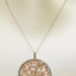 Jewish Pendant on Chain 14k White 
Rose Gold 
2.50 CT Diamonds