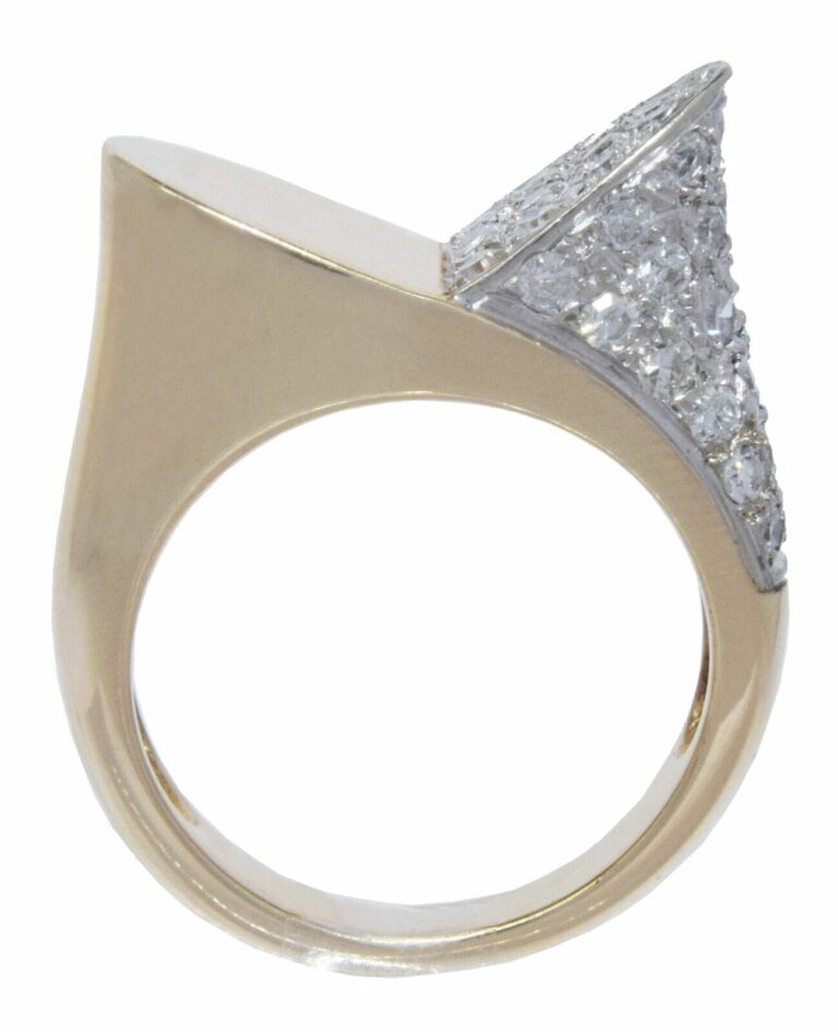 Ladies 1.00 CT Pave Diamond Ring 14k Gold Size: 5.25