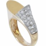 Ladies 1.00 CT Pave Diamond Ring 14k Gold Size: 5.25