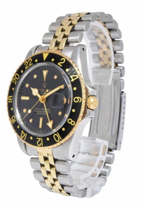 Rolex GMT-Master 14k Yellow Gold/Steel Black Dial/Bezel Mens 40mm Watch '70 1675