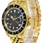 Rolex GMT-Master II 18k Yellow Gold Black D/B Jubilee Mens 40mm Watch B/B 16718