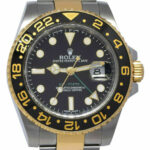 Rolex GMT-Master II 18k YG 
Steel Black Ceramic Mens 40mm Watch B/P M 116713