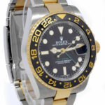 Rolex GMT-Master II 18k YG 
Steel Black Ceramic Mens 40mm Watch B/P M 116713