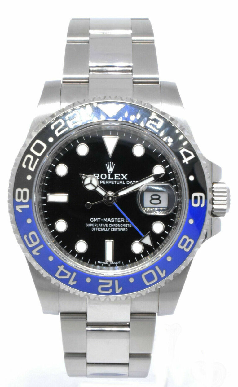 Rolex GMT-Master II Batman Black/Blue Ceramic Steel Oyster Watch +12 116710