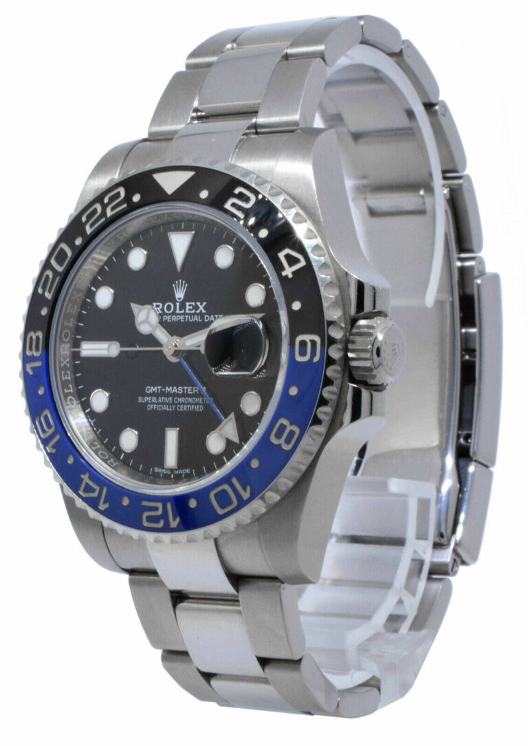 Rolex GMT-Master II Batman Black/Blue Ceramic Steel Oyster Watch +12 116710