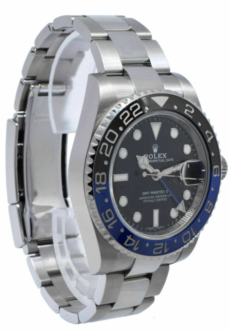 Rolex GMT-Master II Batman Black/Blue Ceramic Steel Oyster Watch +12 116710