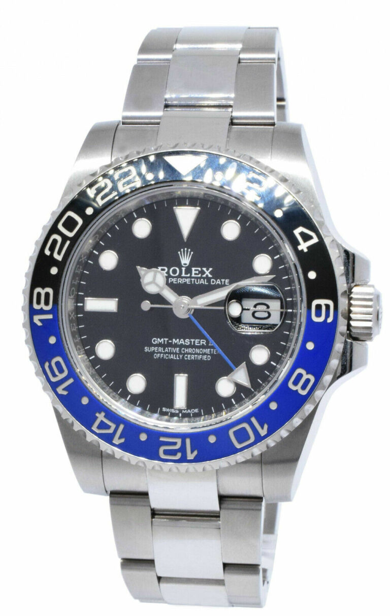 Rolex GMT-Master II Batman Black/Blue Ceramic Steel Oyster Watch +12 116710