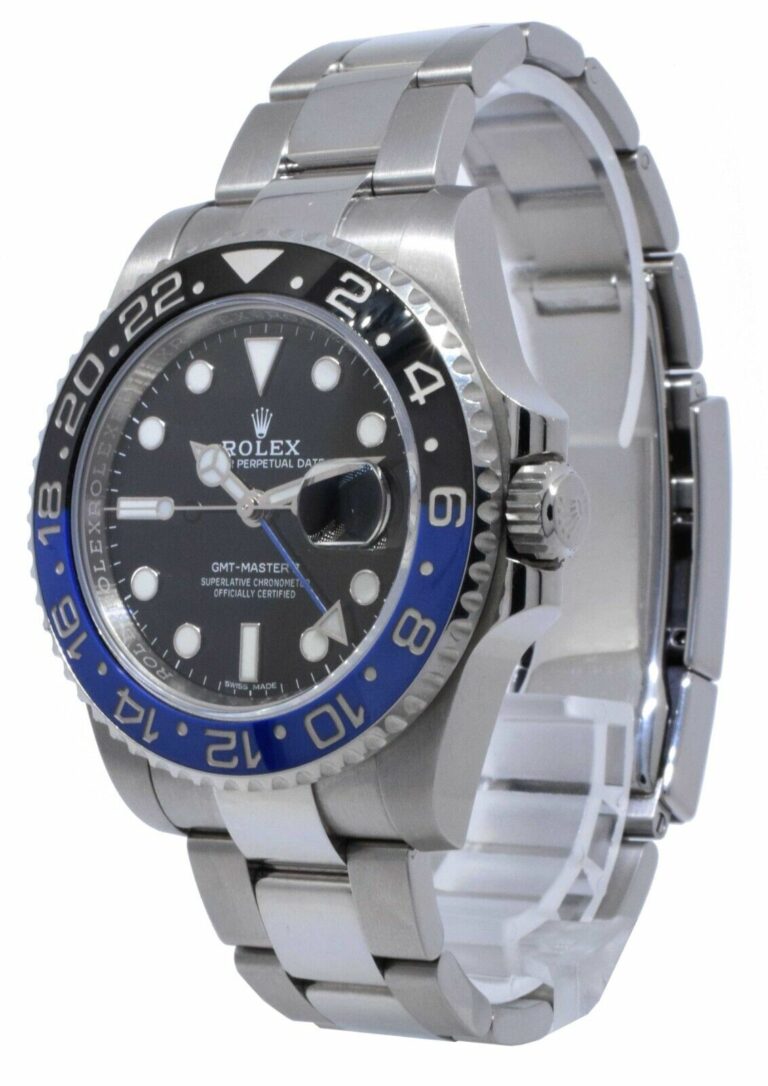 Rolex GMT-Master II Batman Black/Blue Ceramic Steel Oyster Watch +12 116710