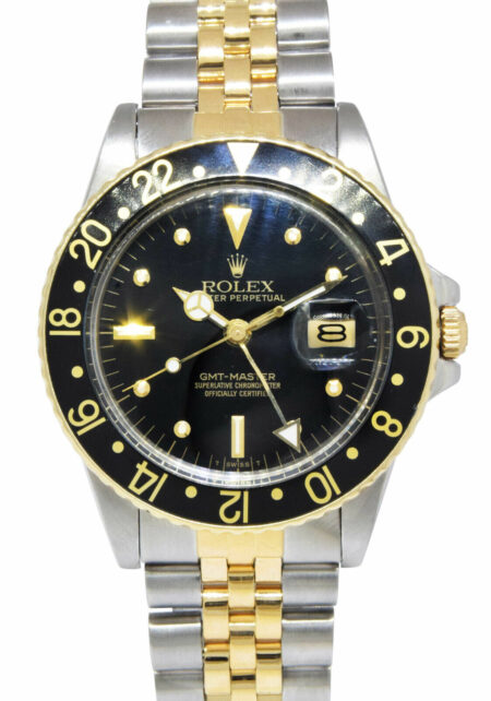 Rolex GMT-Master Jubilee 18k Gold/Steel Black Nipple Dial 40mm Watch '79 16753