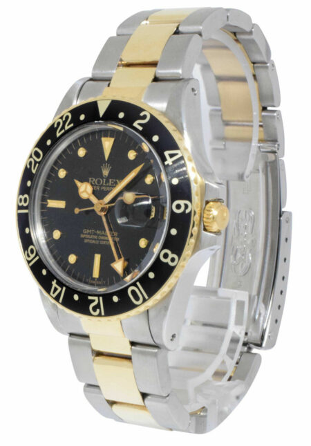 Rolex GMT-Master Oyster 14k Gold/Steel Black Nipple Dial 40mm Watch '79 16753