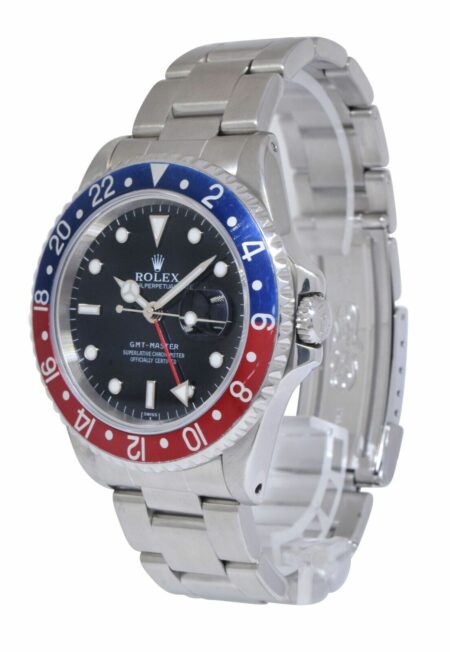 Rolex GMT-Master Pepsi Red/Blue Bezel Black Dial Steel Mens 40mm Watch U 16700