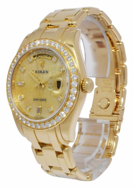 Rolex Masterpiece 18k Yellow Gold Champagne Jubilee Diamond 39mm Watch B/P 18948