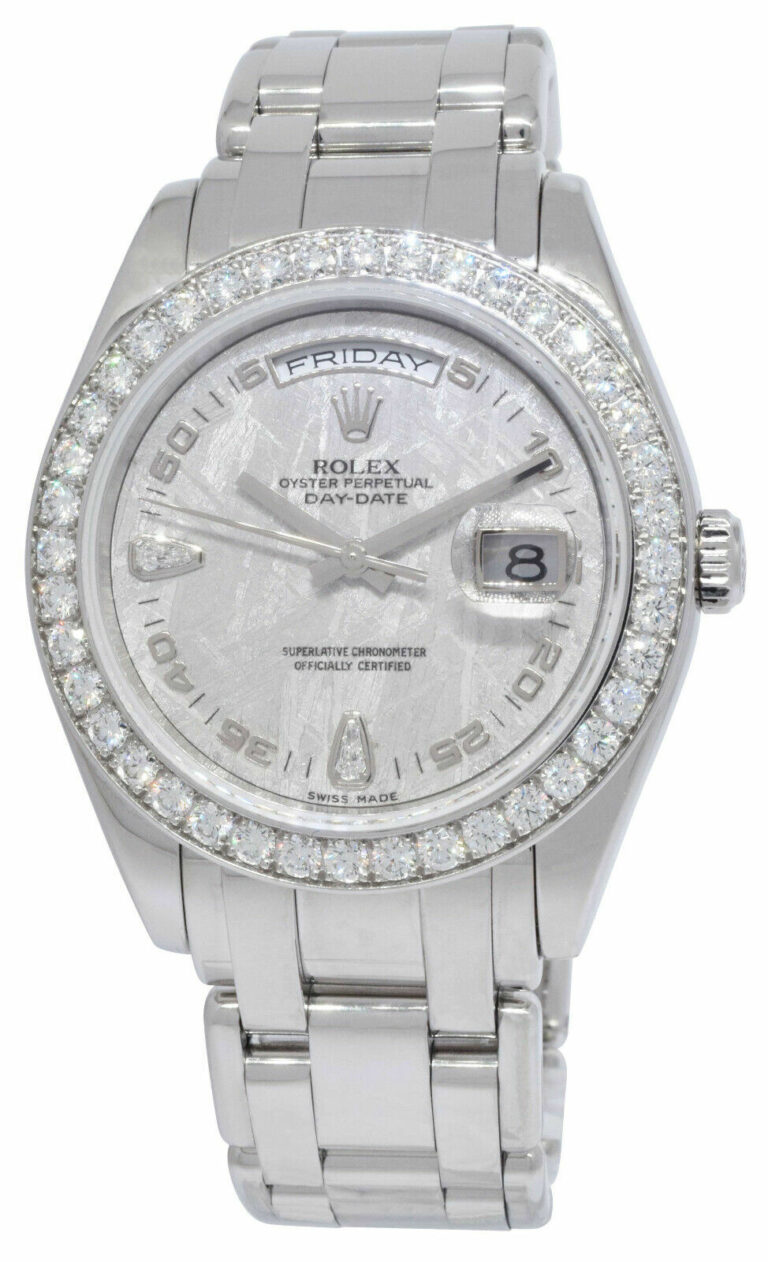 Rolex Masterpiece Platinum Meteorite Diamond Dial/Bezel 39MM Watch B/P D 18946