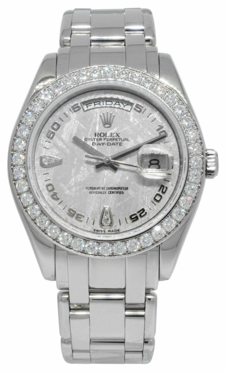 Rolex Masterpiece Platinum Meteorite Diamond Dial/Bezel 39MM Watch B/P D 18946