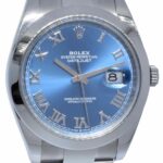 Rolex NOS Datejust 41 Steel Blue Roman Dial Oyster Bracelet Watch B/P '20 126300