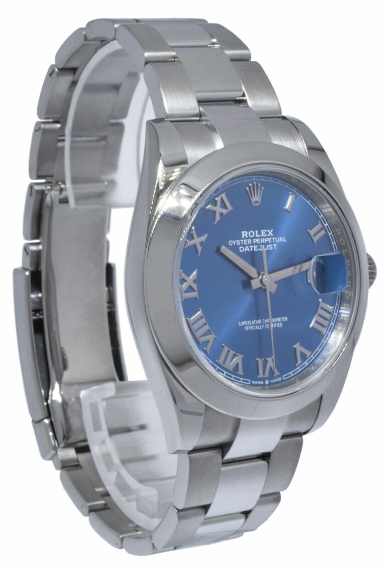 Rolex NOS Datejust 41 Steel Blue Roman Dial Oyster Bracelet Watch B/P '20 126300