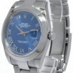 Rolex NOS Datejust 41 Steel Blue Roman Dial Oyster Bracelet Watch B/P '20 126300