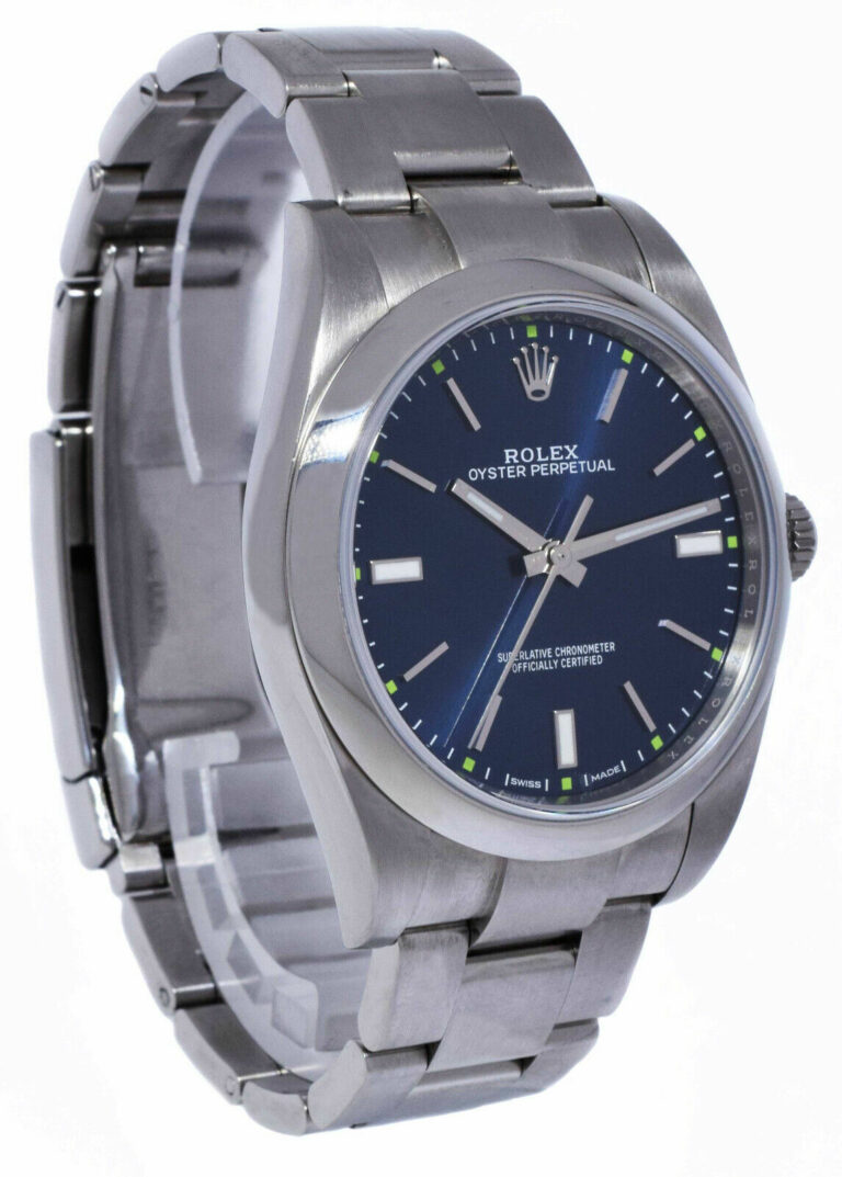 Rolex Oyster Perpetual 39 Steel Blue Dial Mens Watch  114300