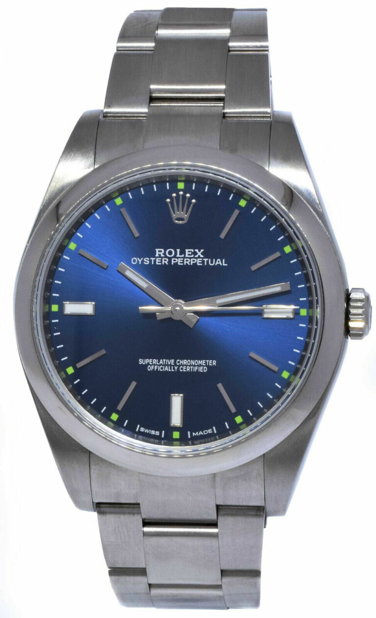 Rolex Oyster Perpetual 39 Steel Blue Dial Mens Watch  114300