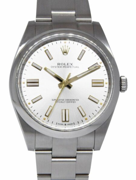 Rolex Oyster Perpetual 41 Steeel Silver Dial Mens Watch +Card '22 124300