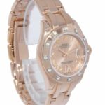 Rolex Pearlmaster 18k Rose Gold Pink Diamond Dial Ladies 29mm Watch G 80315