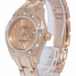 Rolex Pearlmaster 18k Rose Gold Pink Diamond Dial Ladies 29mm Watch G 80315