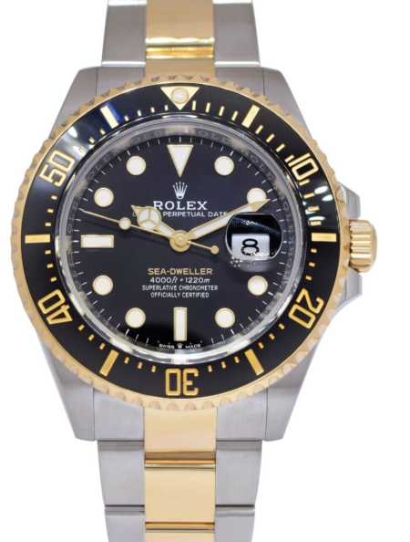 Rolex Sea-Dweller 43 18k Yellow Gold/Steel Black Mens Watch +Card '19 126603