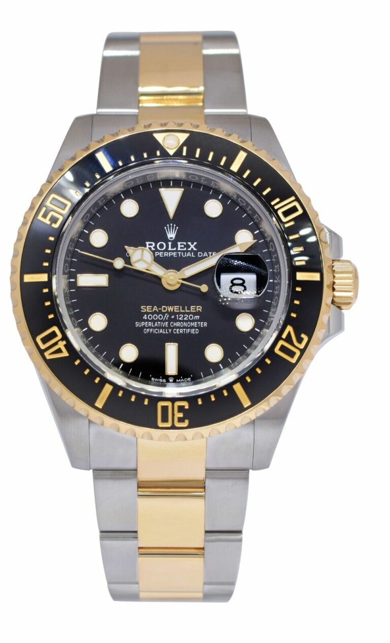 Rolex Sea-Dweller 43 18k Yellow Gold/Steel Black Mens Watch +Card '19 126603