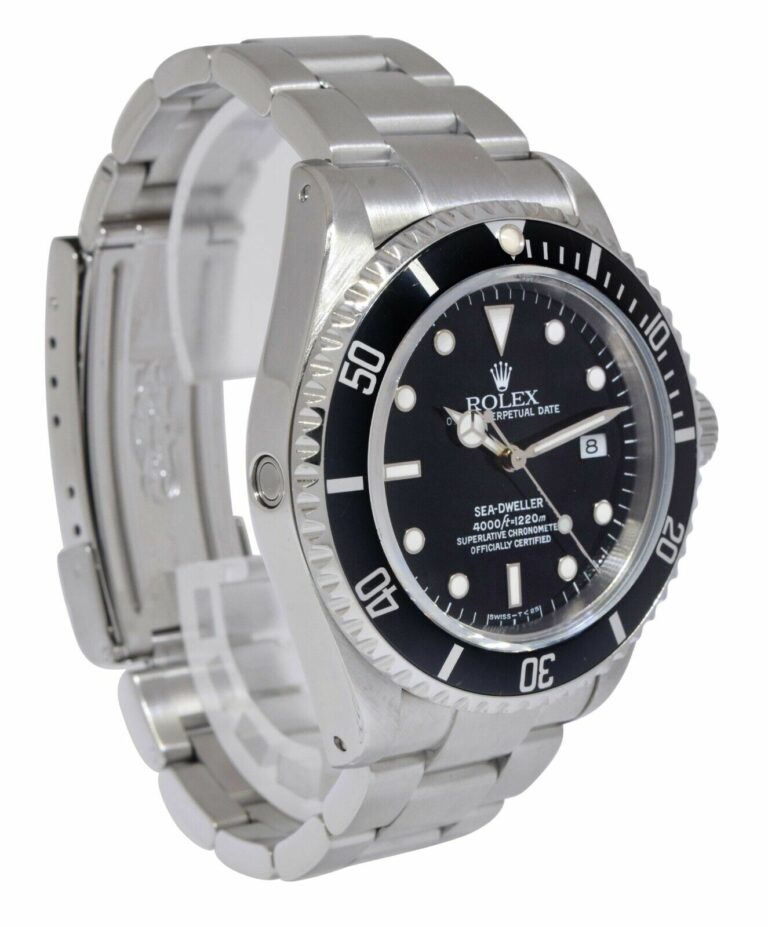 Rolex Sea-Dweller Date Stainless Steel Black Dial/Bezel Mens 40mm Watch S 16600