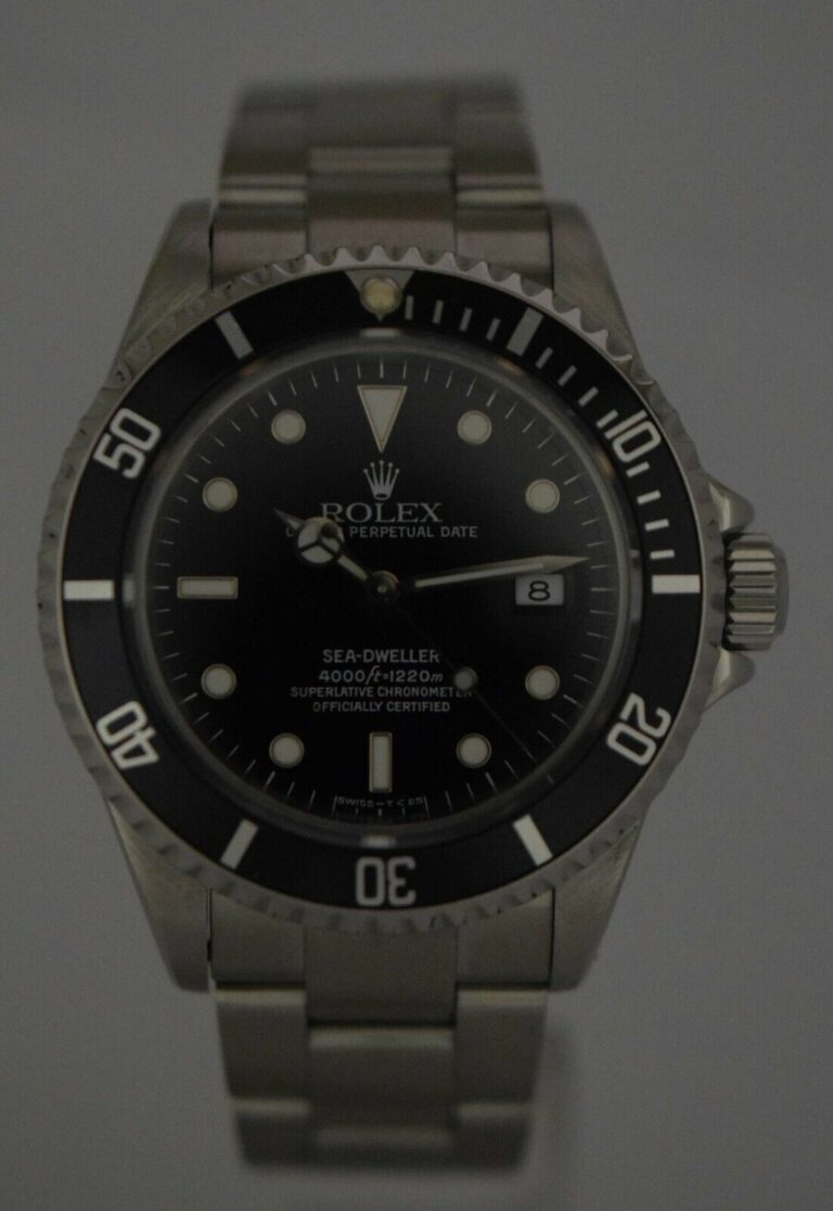 Rolex Sea-Dweller Date Stainless Steel Black Dial/Bezel Mens 40mm Watch S 16600