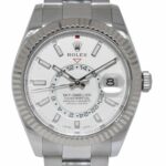 Rolex Sky-Dweller Stainless Steel/18k WG White Dial 42 Watch B/P '20 NEW 326934