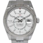 Rolex Sky-Dweller Stainless Steel/18k WG White Dial 42 Watch B/P '20 NEW 326934