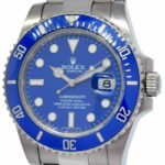 Rolex Submariner "Smurf" 18k White Gold Blue Ceramic 40mm Watch B/P '13 116619