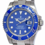 Rolex Submariner "Smurf" 18k White Gold Blue Ceramic 40mm Watch B/P '13 116619