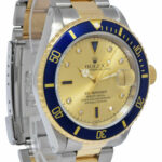 Rolex Submariner 18k Yellow Gold/Steel Serti Diamond 40mm Watch +Papers A 16613