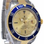 Rolex Submariner 18k Yellow Gold/Steel Serti Diamond Dial 40mm Watch N 16613