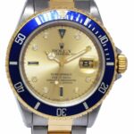 Rolex Submariner 18k Yellow Gold/Steel Serti Diamond Dial 40mm Watch N 16613