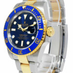 Rolex Submariner Date 18k Gold/Steel Blue Ceramic Mens 40mm Watch '12+ 116613