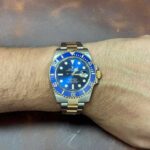 Rolex Submariner Date 18k Gold/Steel Blue Ceramic Mens 40mm Watch '12+ 116613