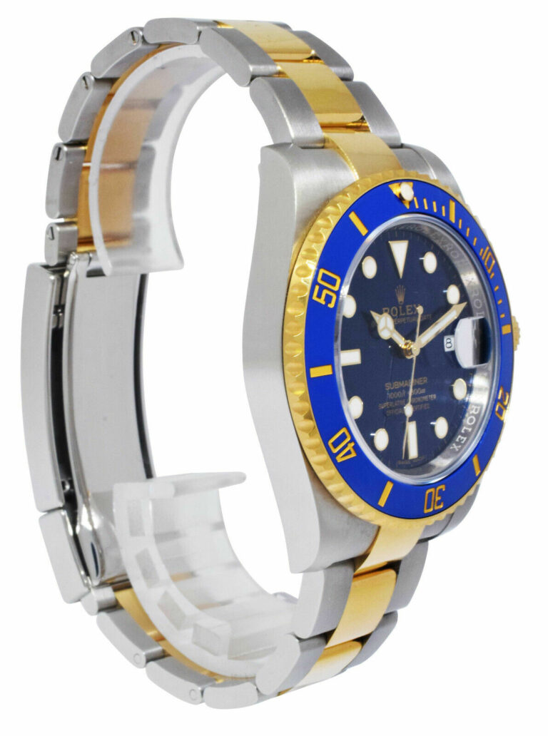 Rolex Submariner Date 18k Gold/Steel Blue Ceramic Mens 40mm Watch '12+ 116613