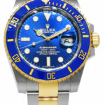 Rolex Submariner Date 18k Gold/Steel Blue Ceramic Mens 40mm Watch '12+ 116613