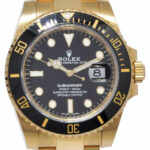 Rolex Submariner Date 18k Yellow Gold Black Ceramic 40mm Watch B/P '12 116618